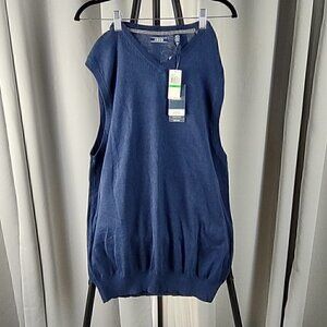 Izod Big & Tall Natural Stretch Blue Sleeveless Sweater Vest Size Large T (NWT)